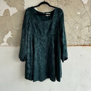 Sachin & Babi Mini Dress Jacquard Square Neck Long Sleeve Cocktail Party 8 NWT‎